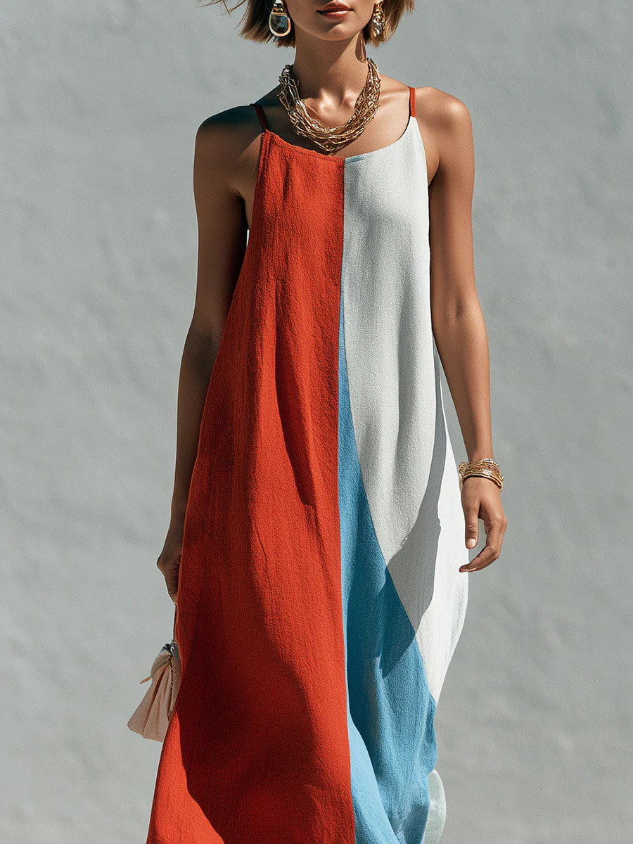 Bohemian Color Blocked Sundress - Image 2