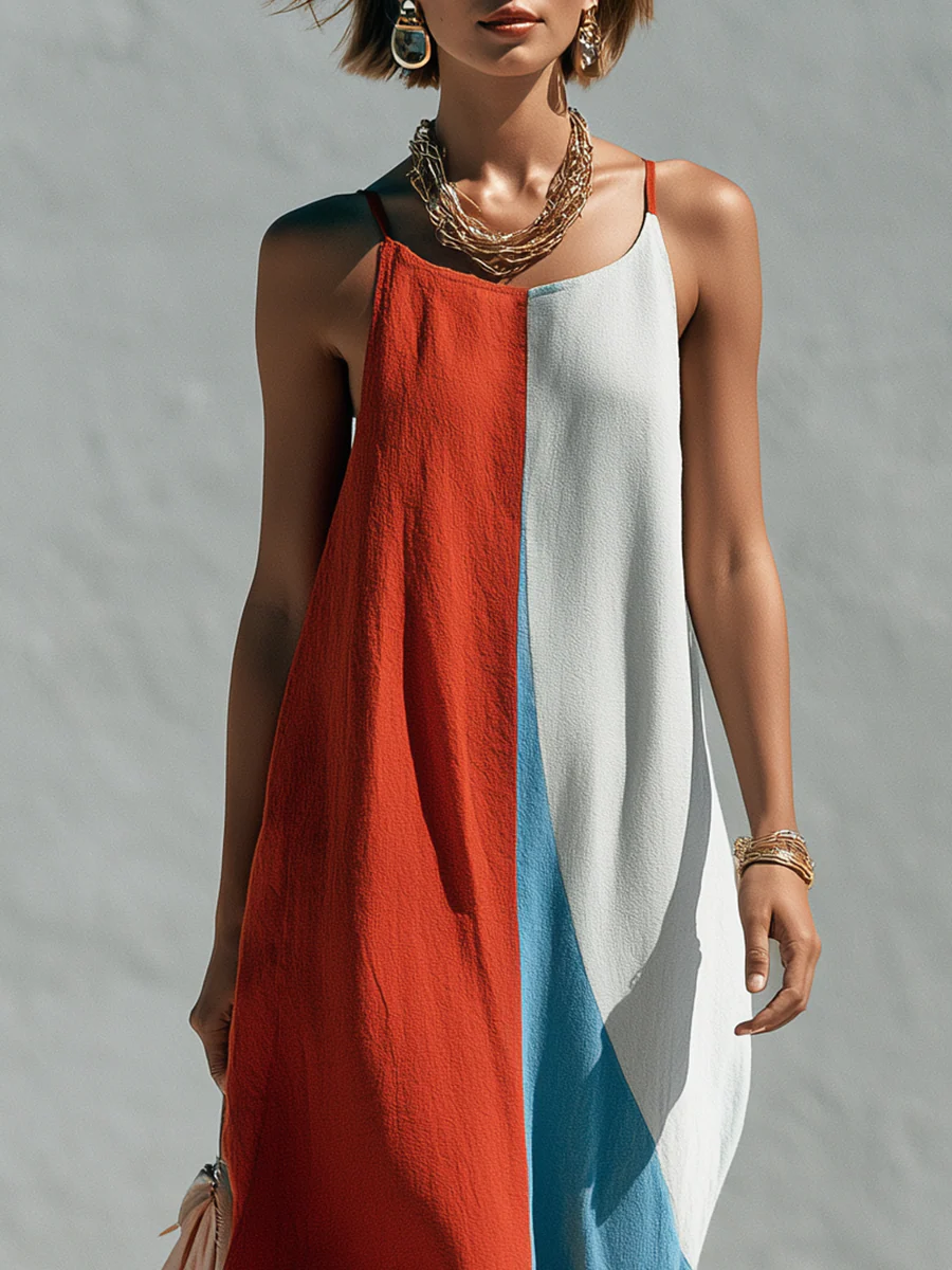 Bohemian Color Blocked Sundress - Image 3