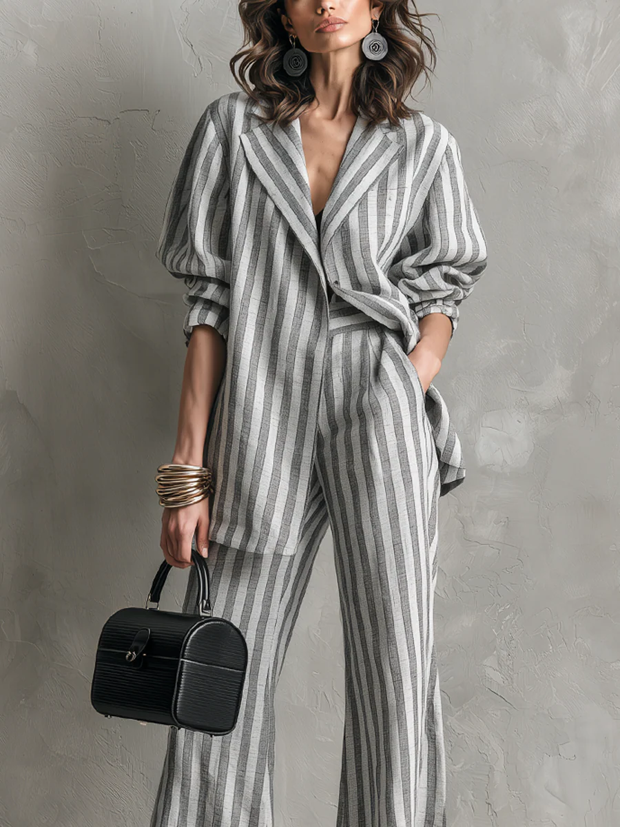 Bohemian Gray Striped Suit - Image 2
