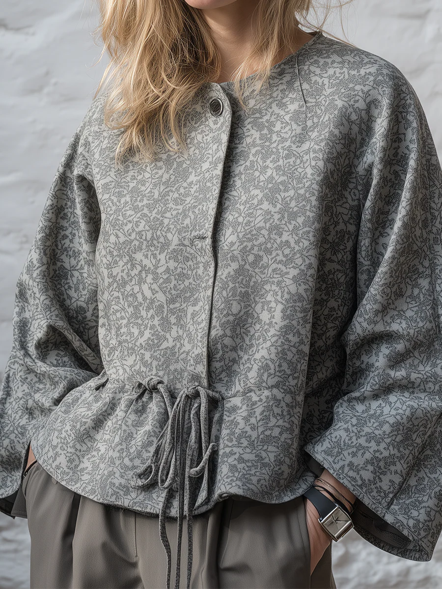 Bohemian Grey Printed Top - Image 3