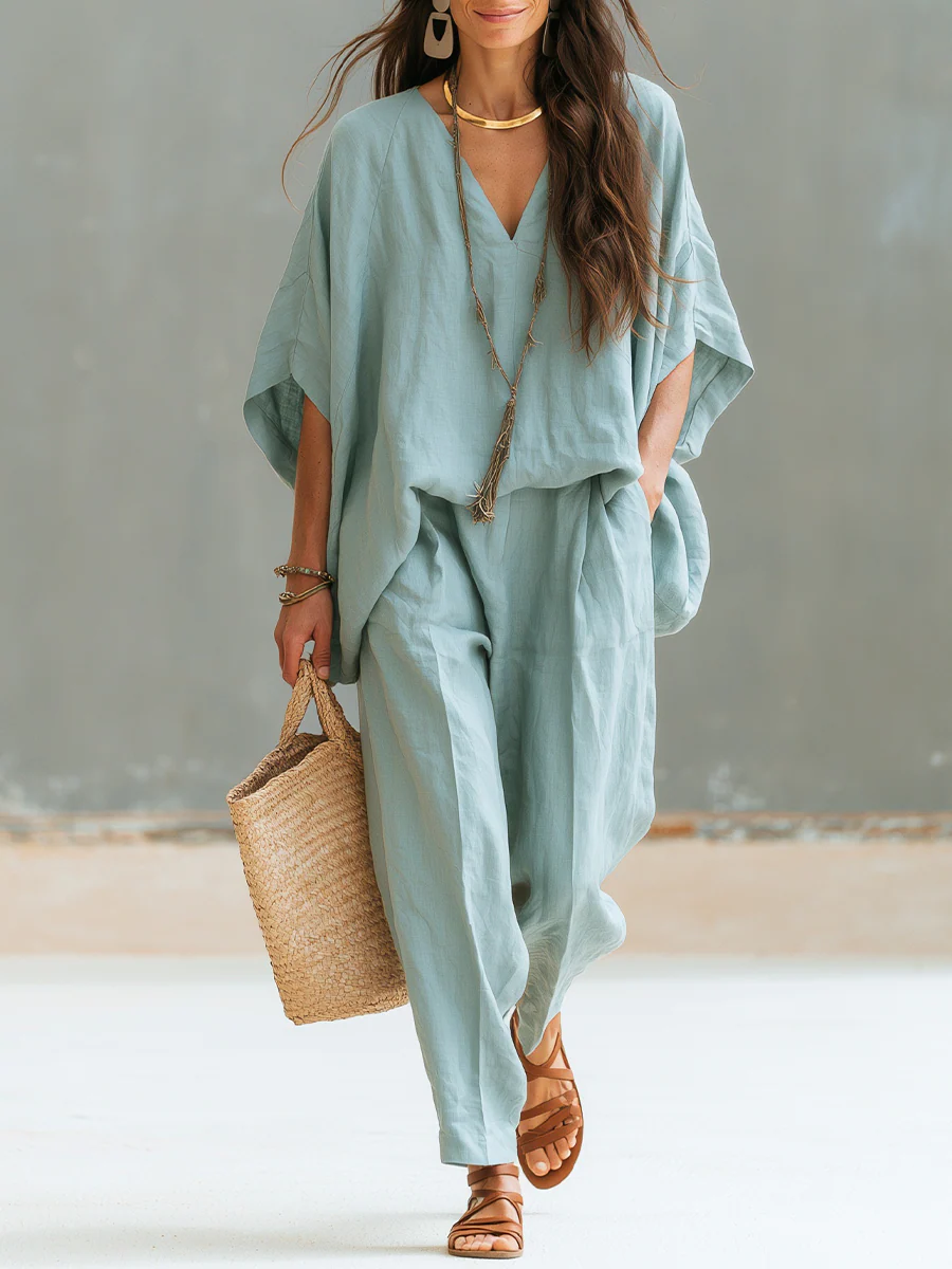 Bohemian Mint Green Linen Set