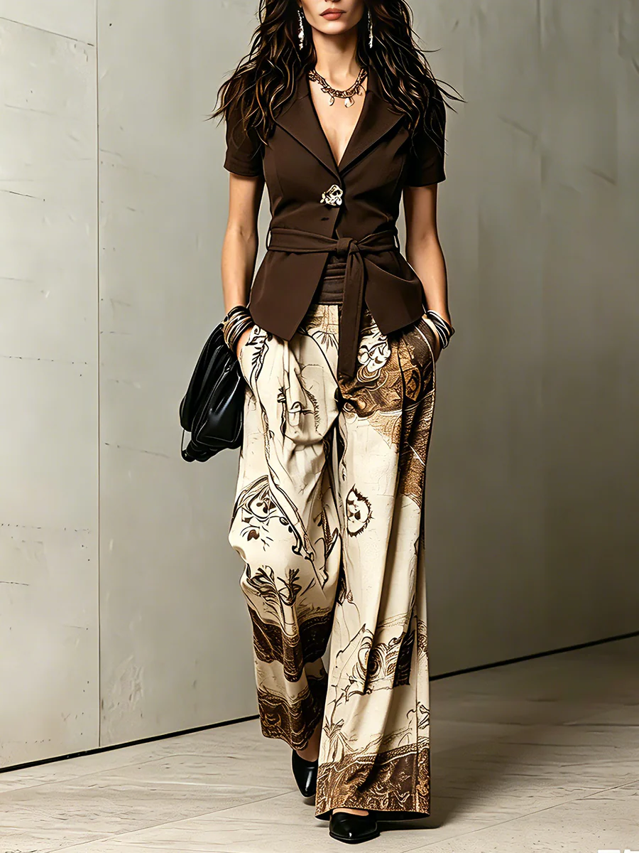 Cocoa Tailored Bohemian Suit Set