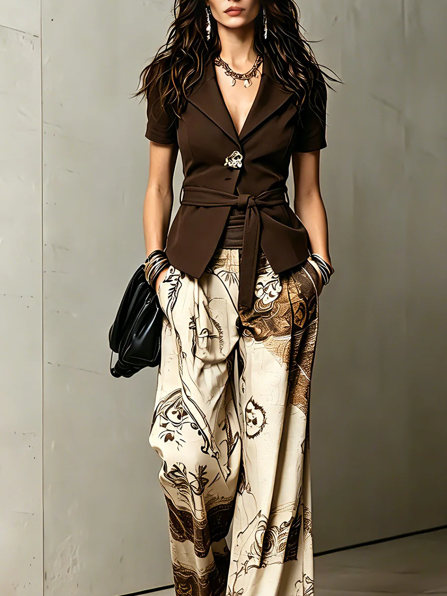 Cocoa Tailored Bohemian Suit Set - Image 2