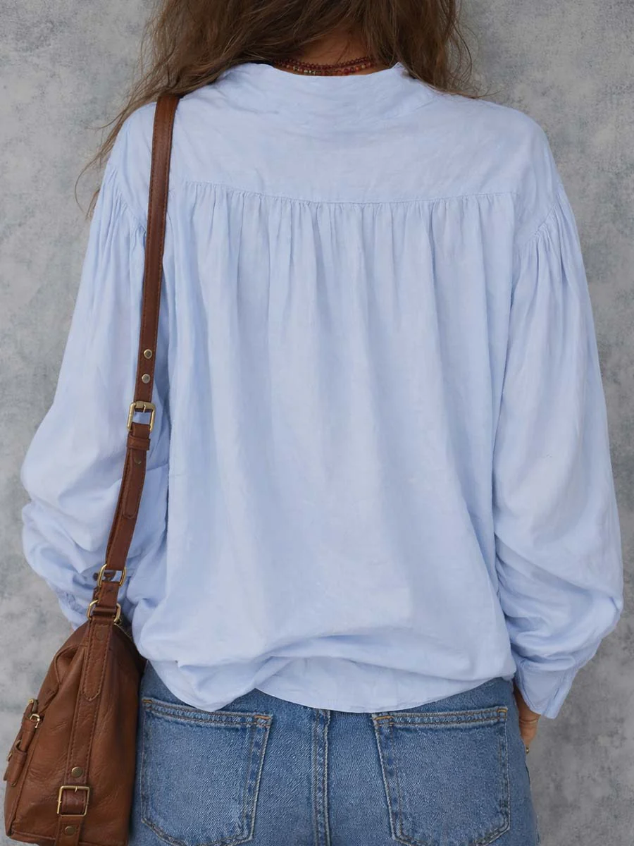 Cotton Ruffle Cuffs Blouse - Image 4