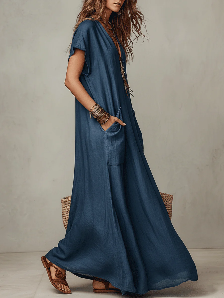 Effortless Bohemian Flow Relaxed Maxi Dress - Image 2