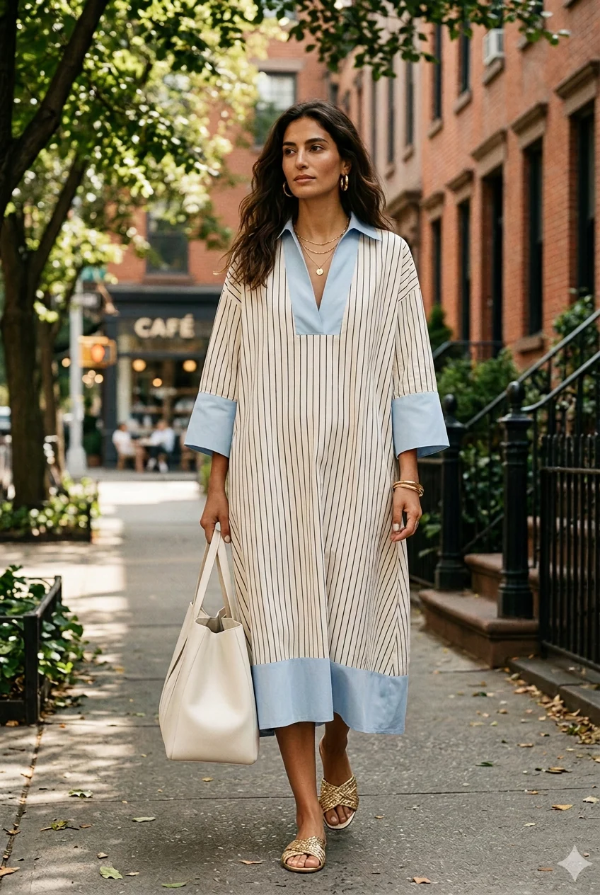 Effortless Striped Midi Dress - Image 3