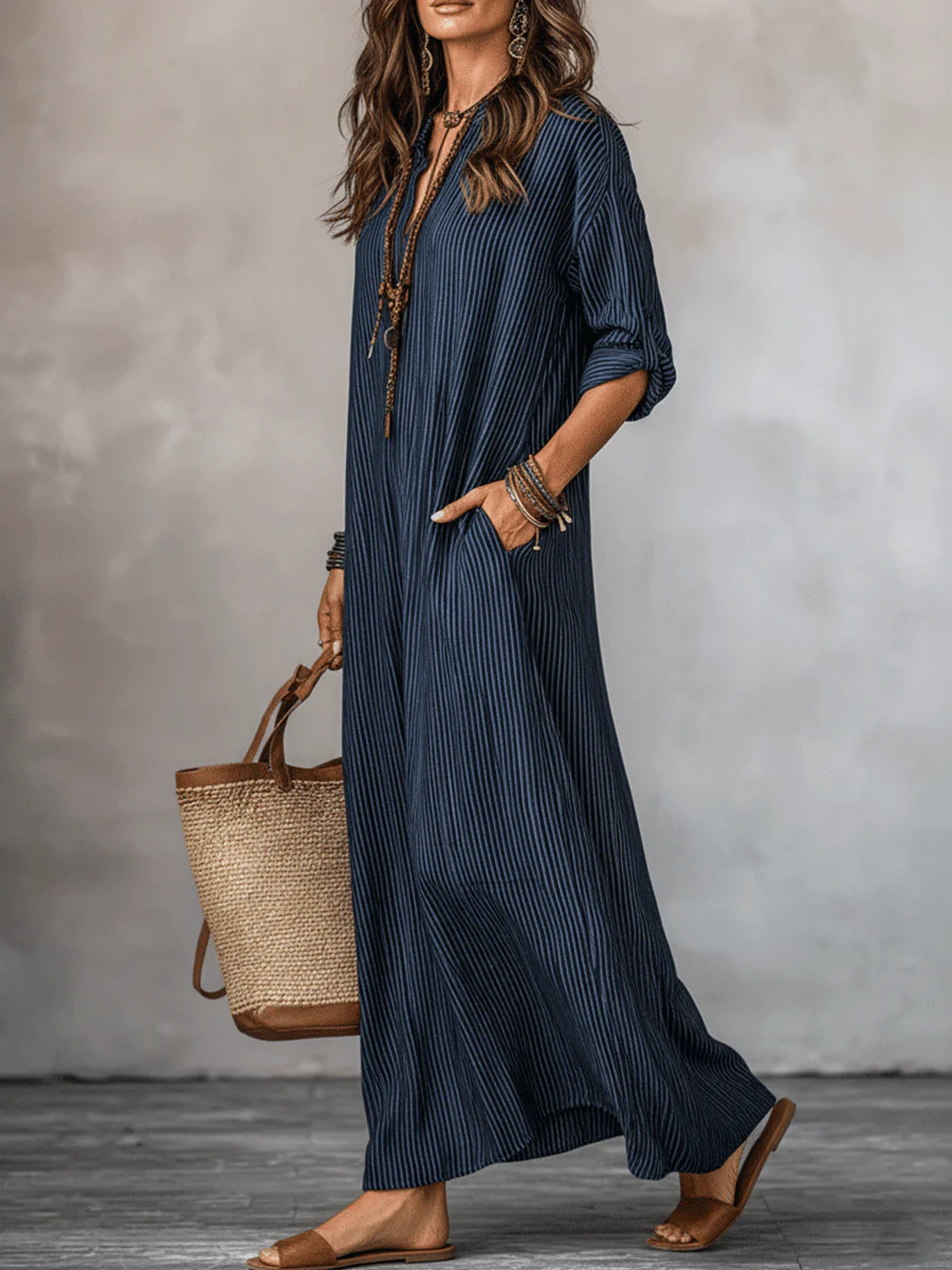 Nomadic Indigo Loose-Fit Maxi Dress - Image 6