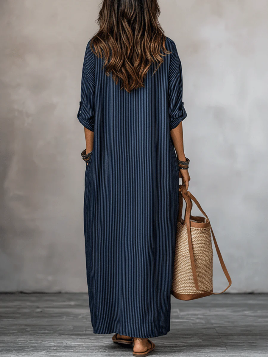 Nomadic Indigo Loose-Fit Maxi Dress - Image 7
