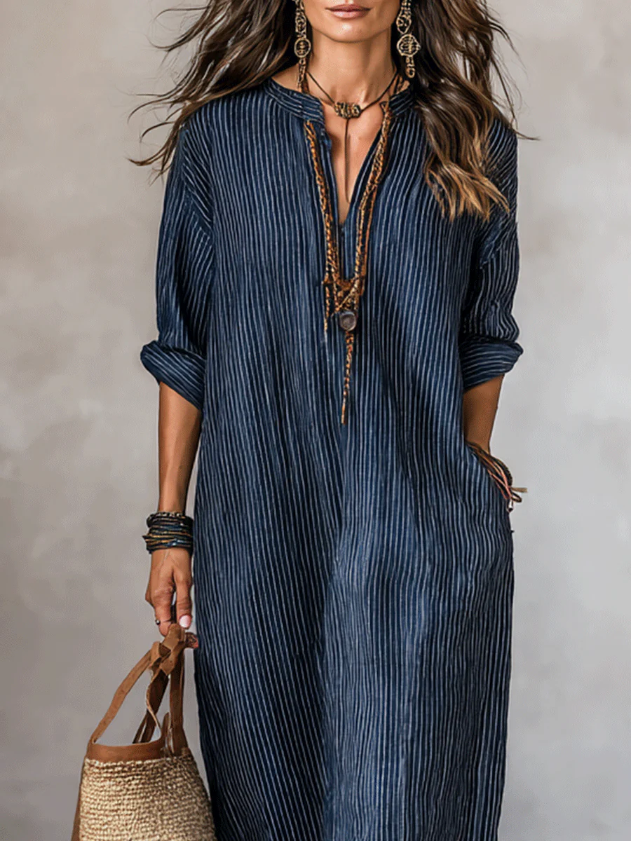 Nomadic Indigo Loose-Fit Maxi Dress - Image 8