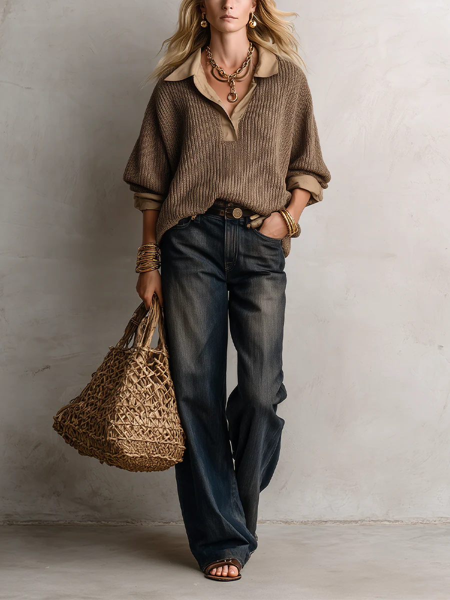 Relaxed Boho High Waist Wide Leg Jeans - Image 3