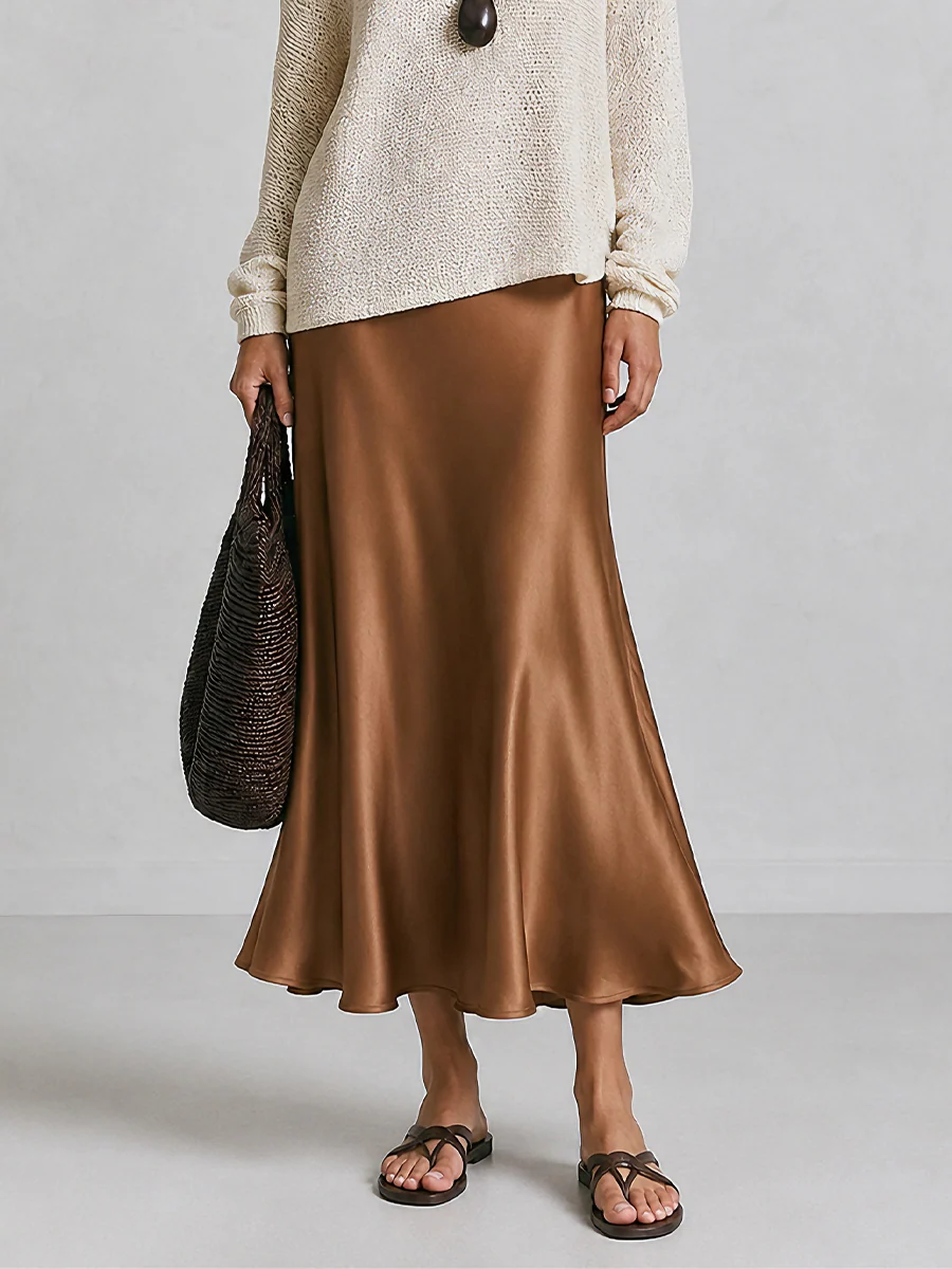 Slouchy One-Shoulder Long Sleeve Knit Pullover - Image 4