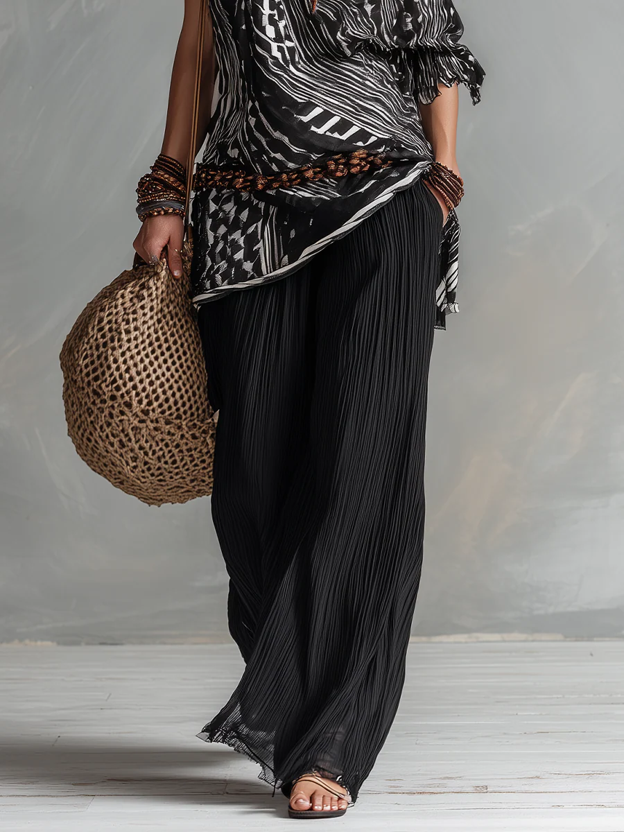 Vacation-to-Dinner Off Shoulder Boho Pants Outfit - Image 3